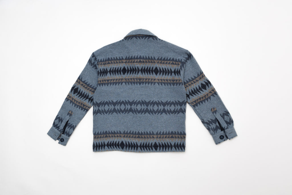 Steppe Rider Erkek Oversize Kalın Kışlık Etnik Kilim Desenli Ceket Gömlek Overshirt