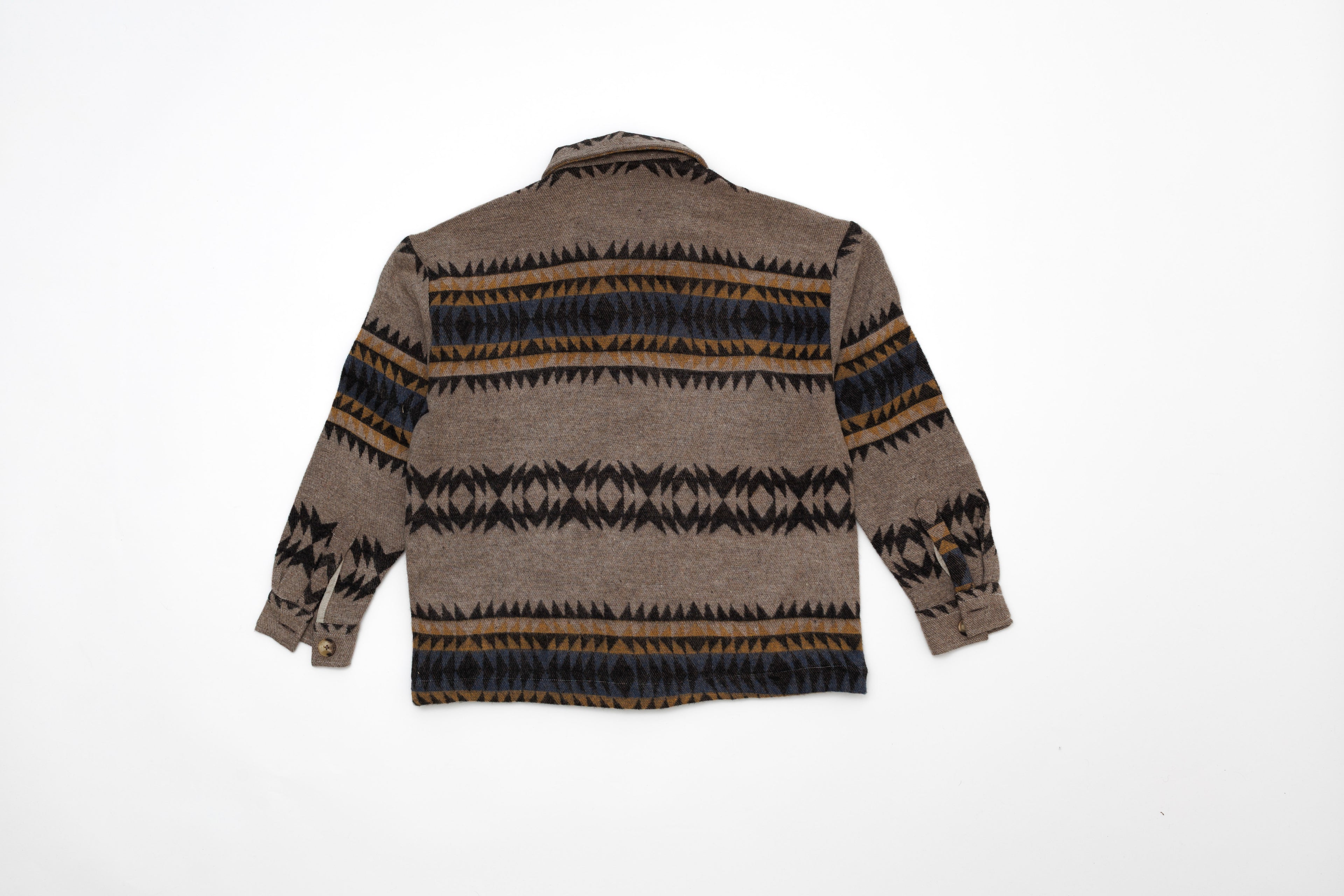 Steppe Rider Erkek Oversize Kalın Kışlık Etnik Kilim Desenli Ceket Gömlek Overshirt